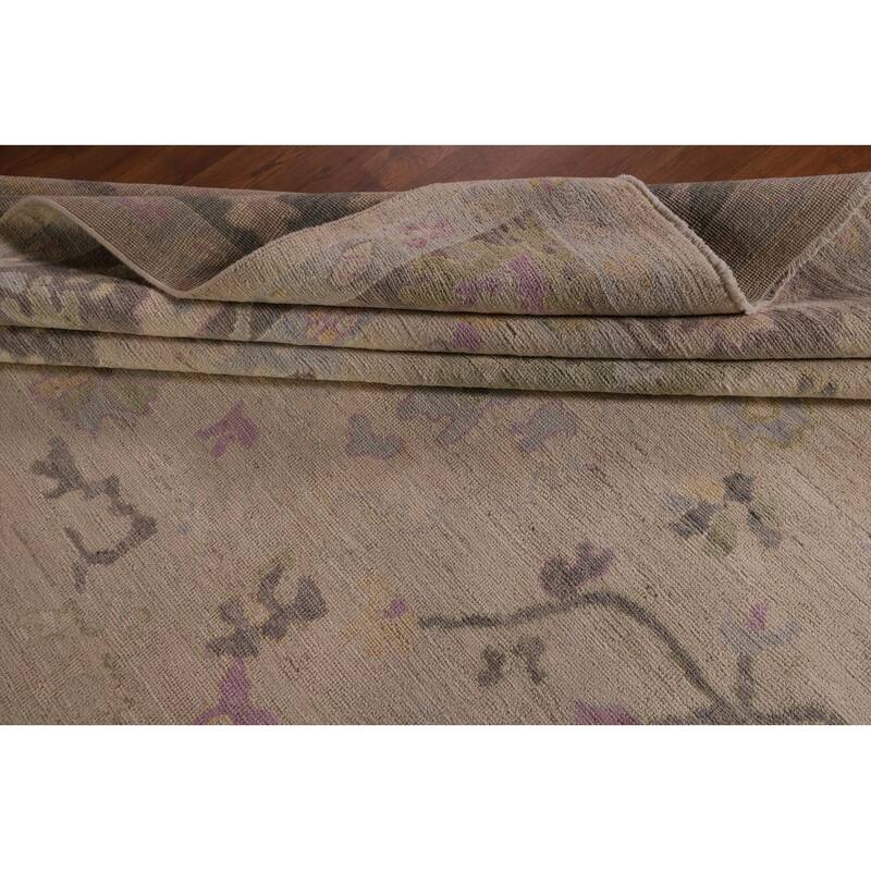 Vegetable Dye Oushak Turkish Large Area Rug Hand-Knotted Wool Carpet - 10'0" x 13'11"
