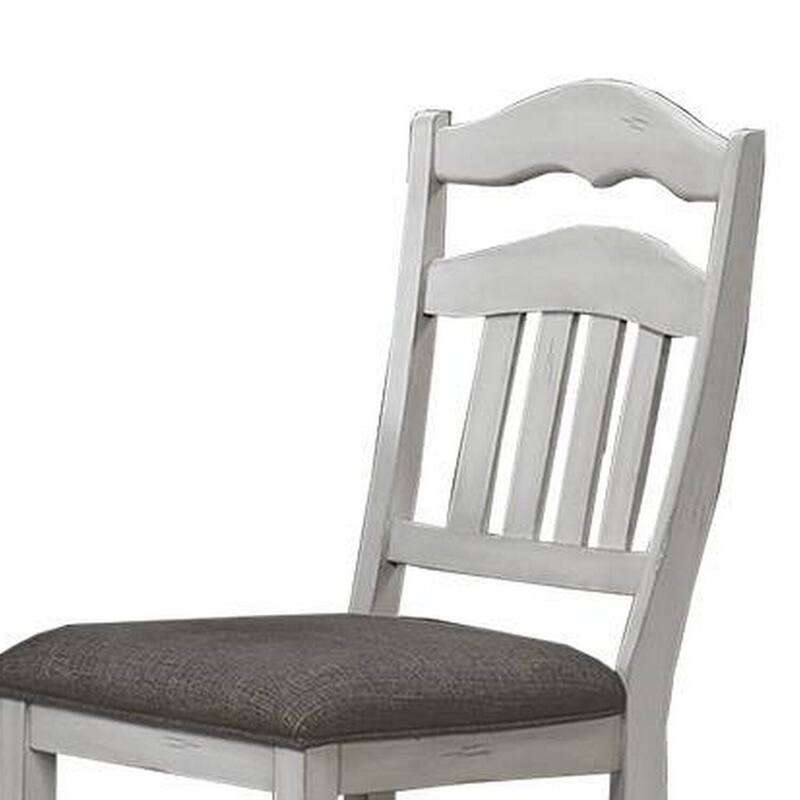 White/Gray Fabric Upholstered Wood Frame Dining Chair, Sturdy Dining Chair for Dining Rooms - 21.75