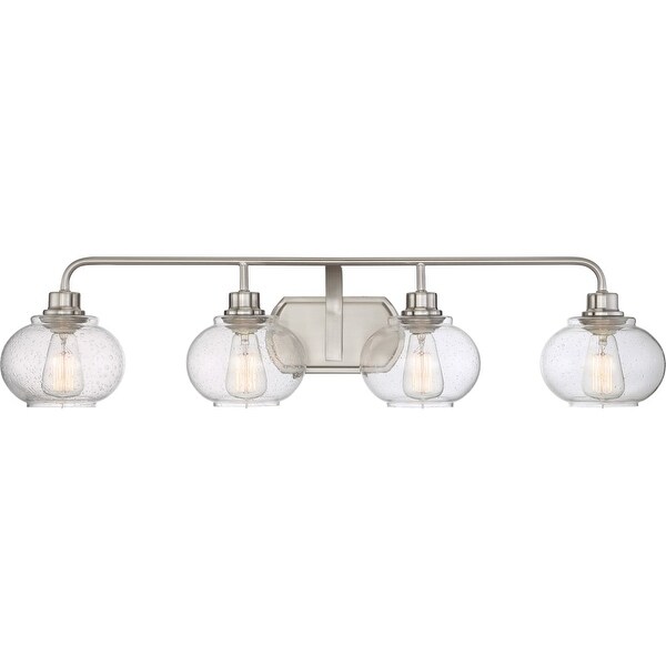 Quoizel Trg8604 Trilogy 4 Light 37 Wide Bathroom Vanity Lights Quoizel Trg8604 Trilogy 4 Light 37 Wide Bathroom Vanity Lights With Seedy Clear