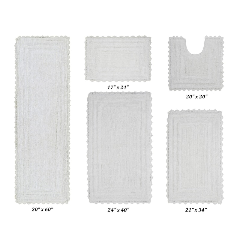 Better Trends Bath Rugs Set 100% Cotton Soft & Water Absorbent Tufted Bathroom Rug for Shower, Sink Bath Mats Lilly Crochet
