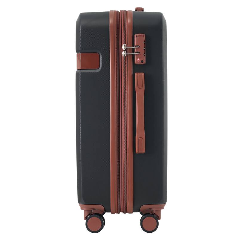 4 Piece ABS Expanable Spinner Wheels Lightweight Luggage Set w/TSA Lock and Compression Packing Cubes