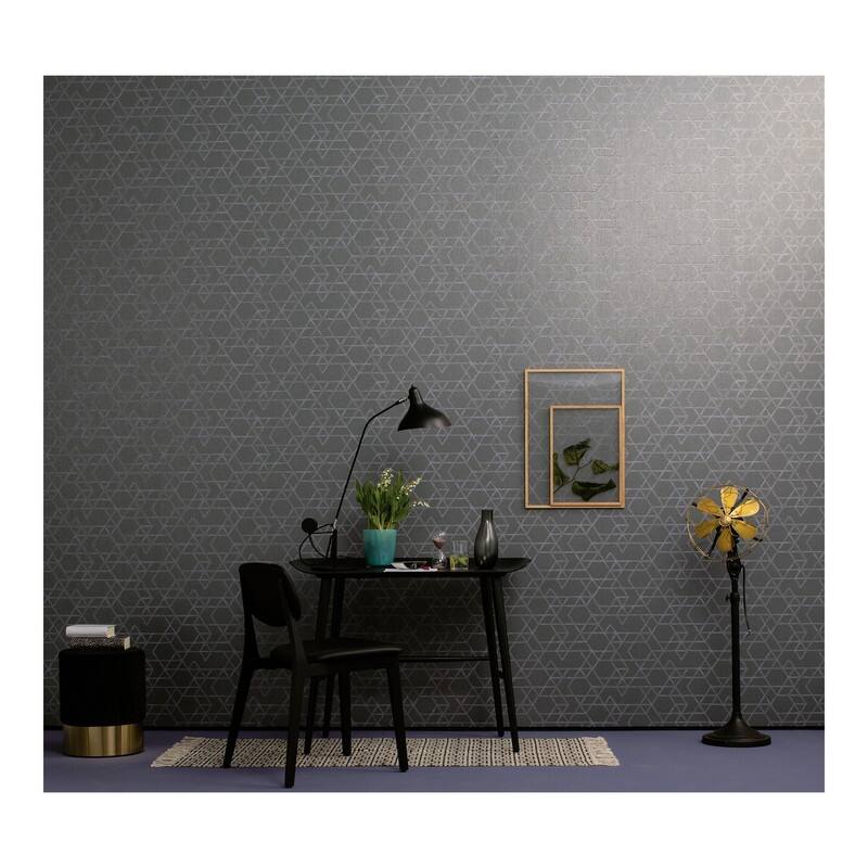 Marburg Montego Dark Grey Geometric Wallpaper - 20.5 x 396 x 0.025