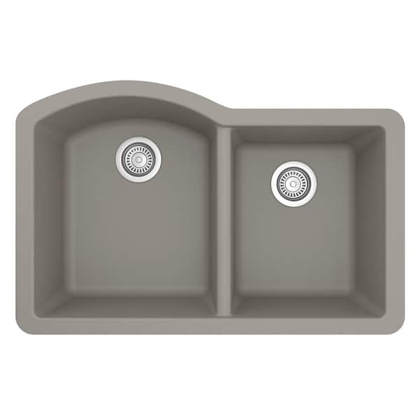 slide 7 of 58, Karran Undermount Quartz Double Bowl Kitchen Sink Concrete