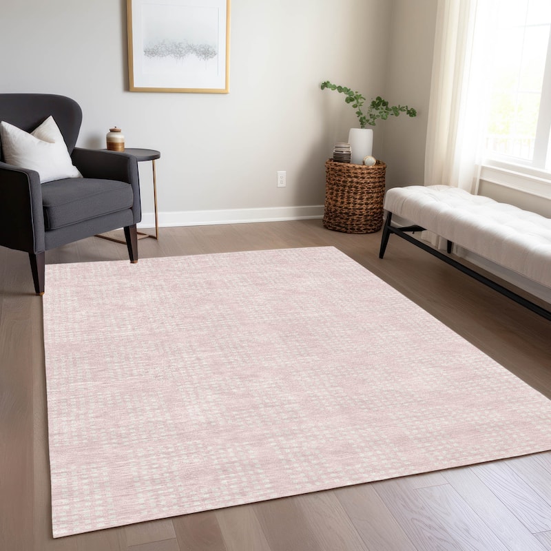 Machine Washable Indoor/ Outdoor Chantille Houndstooth Modern Rug