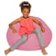 Kids Bean Bag Chair, Big Comfy Chair - Machine Washable Cover - 38 Inch Large - Solid Pink