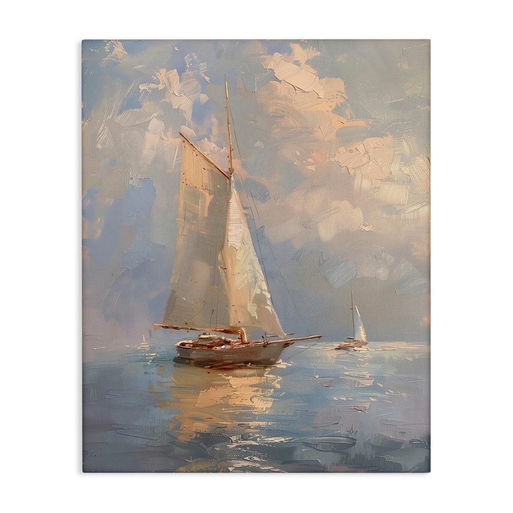 Stupell Maritime Ship on Cloudy Sea Canvas Wall Art Design By Arlington Prints