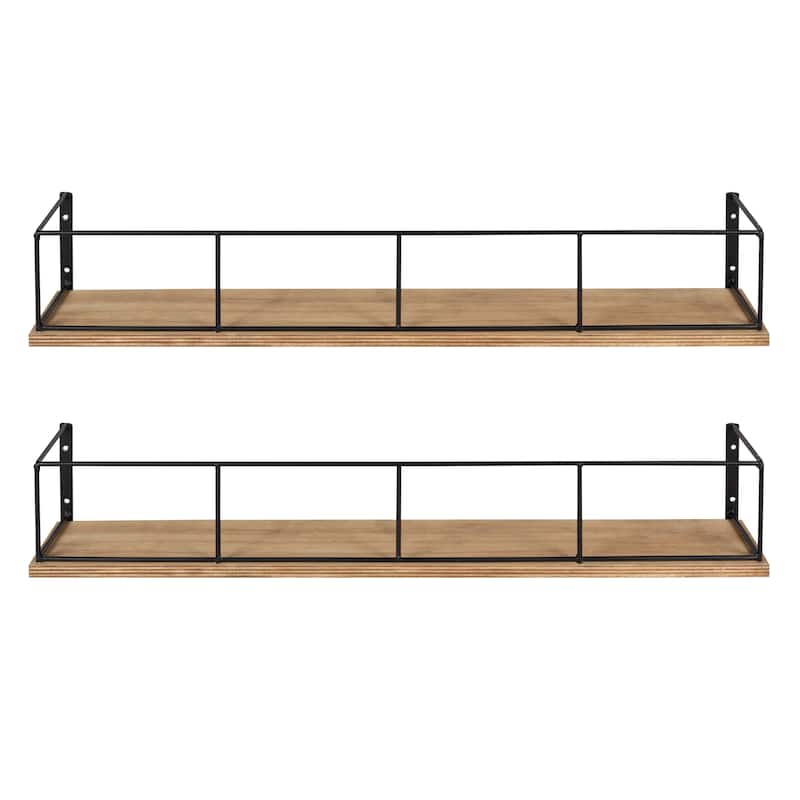 Carbon Loft Richter 2-pack Wood and Metal Floating Wall Shelves - 2 Piece