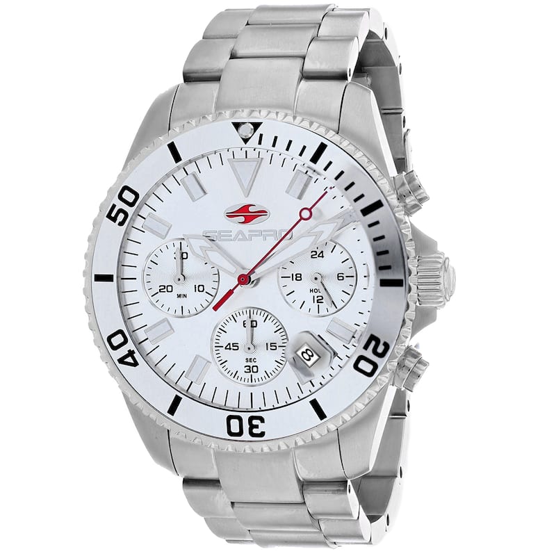 Seapro Men's Scuba 200 Chrono Silver Dial Watch - SP4350 - 6 (36)