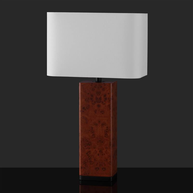 SAFAVIEH Couture Elsee Burl Wood Table Lamp - 15"W x 12"D x 27"H