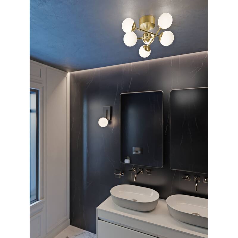 AFX Pearl 16'' LED Semi-Flush Mount - Satin Brass