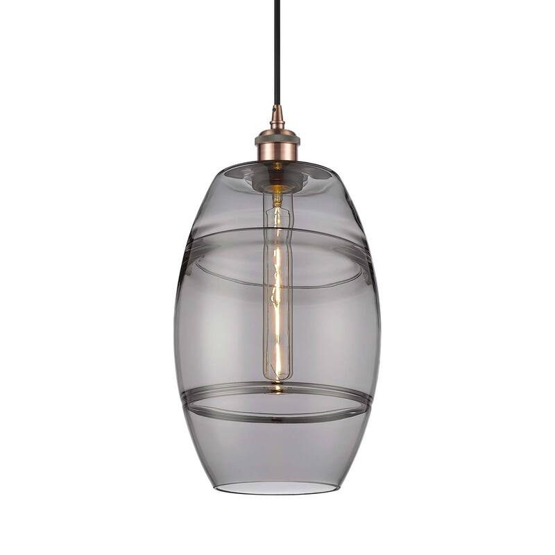 Innovations Lighting 516-1P-10-8 Vaz Pendant Vaz 8" Wide Mini Pendant - Antique Copper / Light Smoke