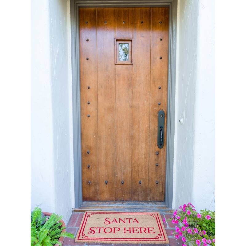 17" x 30" Coir Mat - Santa Stop Here
