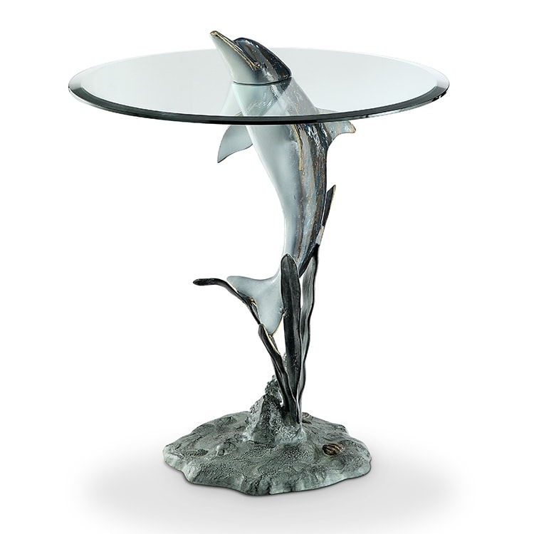 Spi Surfacing Imitation Dolphin End Table - 26 X 22 X 22 inches