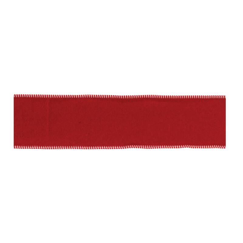 Red Wool Acrylic Wired Ribbon 4"x5 Yards for Christmas Decor Wrapping and DIY Projects - 180”L x 4”W x 0.25”H