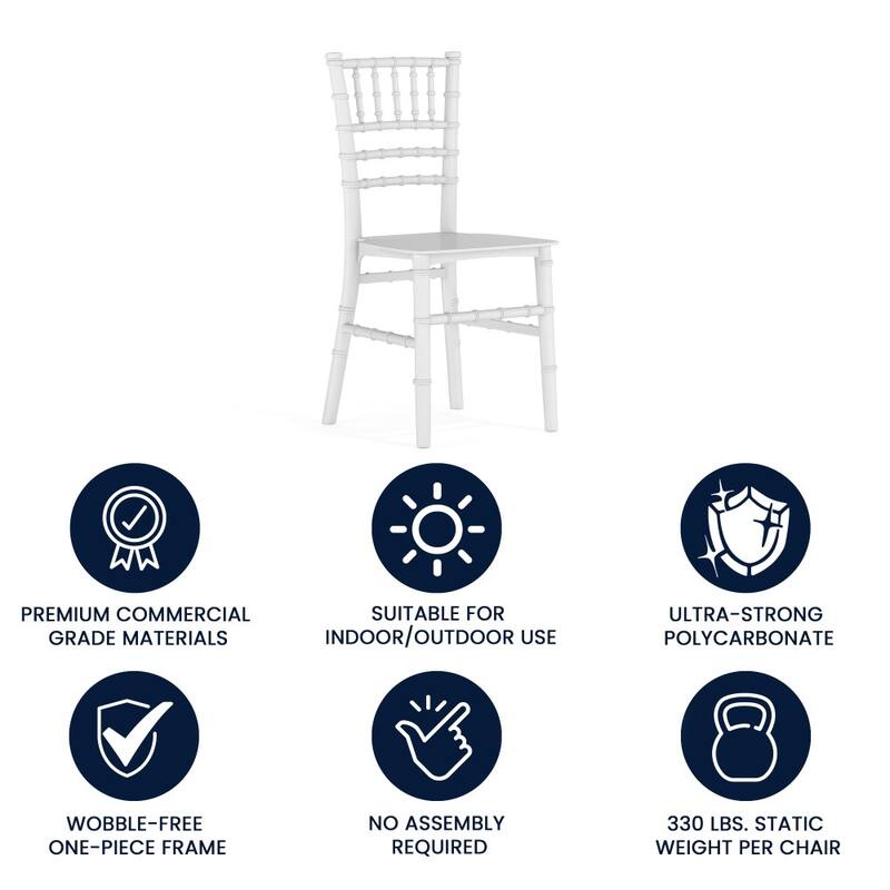 Child's Classic Resin Chiavari Chair for All Occasions - 12"D x 12"W x 24.75"H