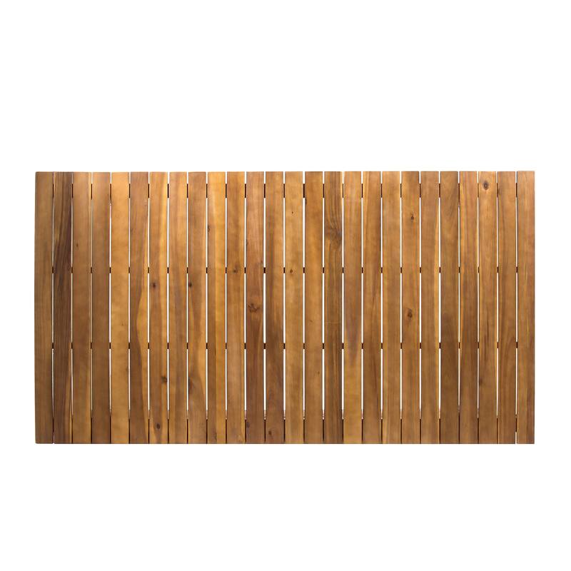 69 Inch Acacia Wood Dining Table Solid Wood Outdoor Weather Resistant