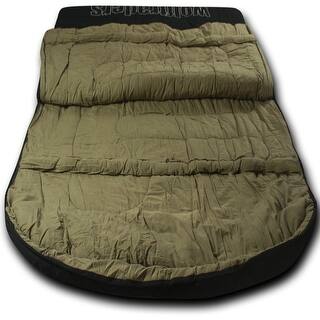 Double Sleeping Bags Online At Our Best Camping Wolftraders Twowolves 0 Degree Fahrenheit 2 Person Premium Canvas Sleeping Bag Black