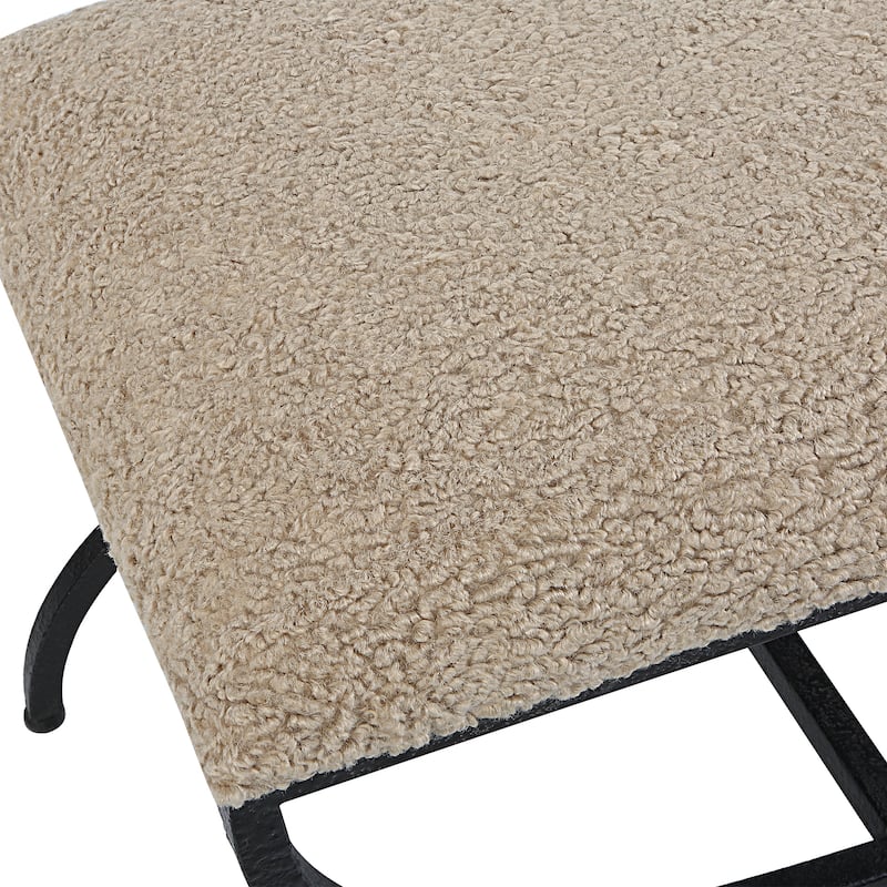 Uttermost Hacienda Plush Latte Small Bench - 24"W x 20"H x 16"D