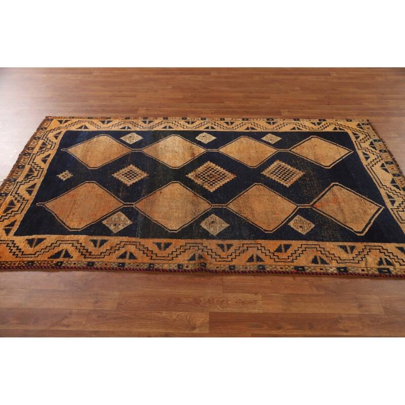 Geometric Lori Persian Antique Area Rug Handmade Wool Carpet - 4'3"x 7'0"