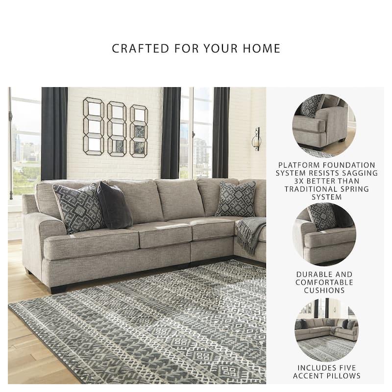 Bovarian 3-Piece Contemporary Stone Sectional