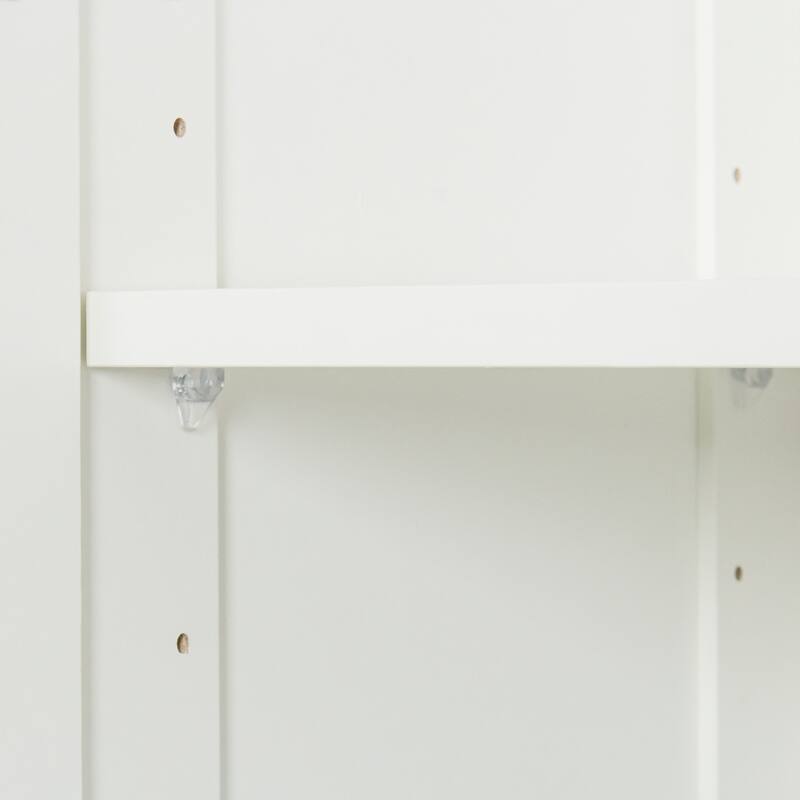 Wood High Wardrobe Cabinet with 4 Storage Spaces and 2 Doors