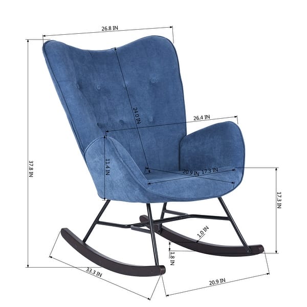 dimension image slide 2 of 4, Carson Carrington Mid-century Modern Velvet Rocker Accent Chair