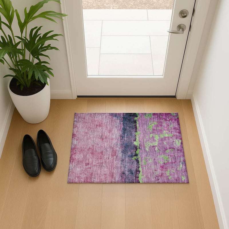 Premium Washable Super Soft Abstract Ombre Mayfield Rug - Blush - 1'8" x 2'6"