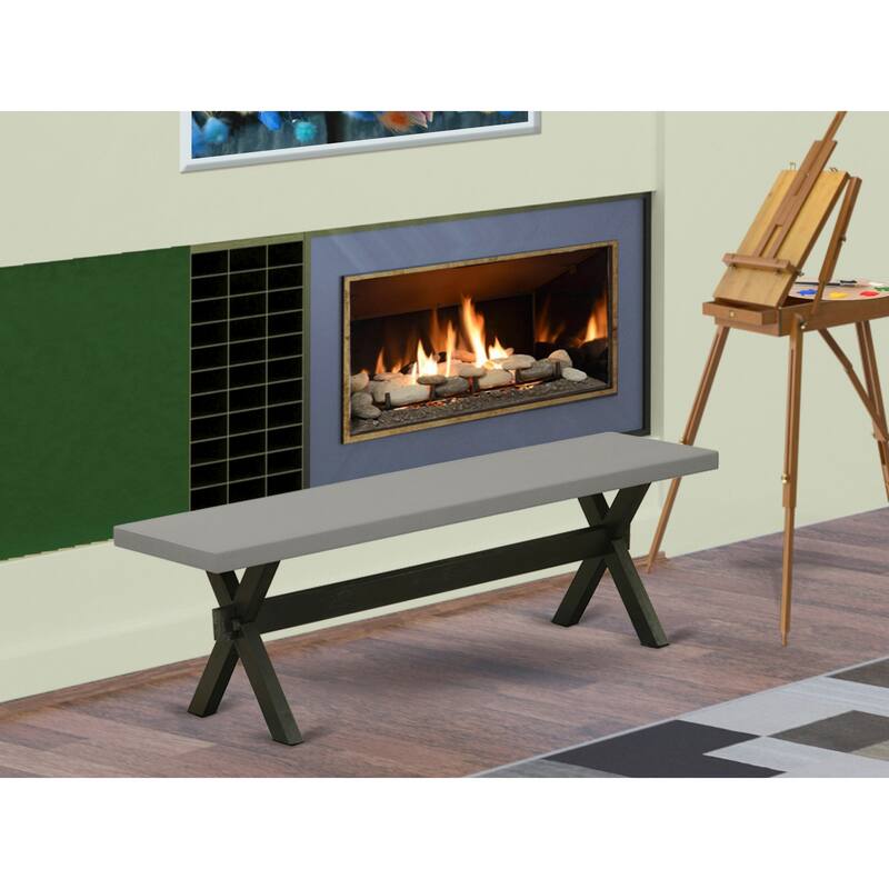 East West Furniture X-Style Modern Dining Room Bench with Wooden Seat(Finish Options) - XB696