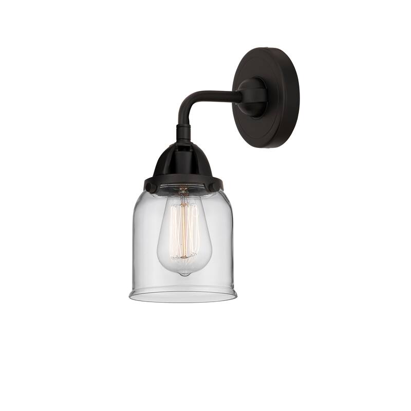 Innovations Lighting Nouveau 2 Bell - 1 Light 5" Sconce - Clear/Matte Black