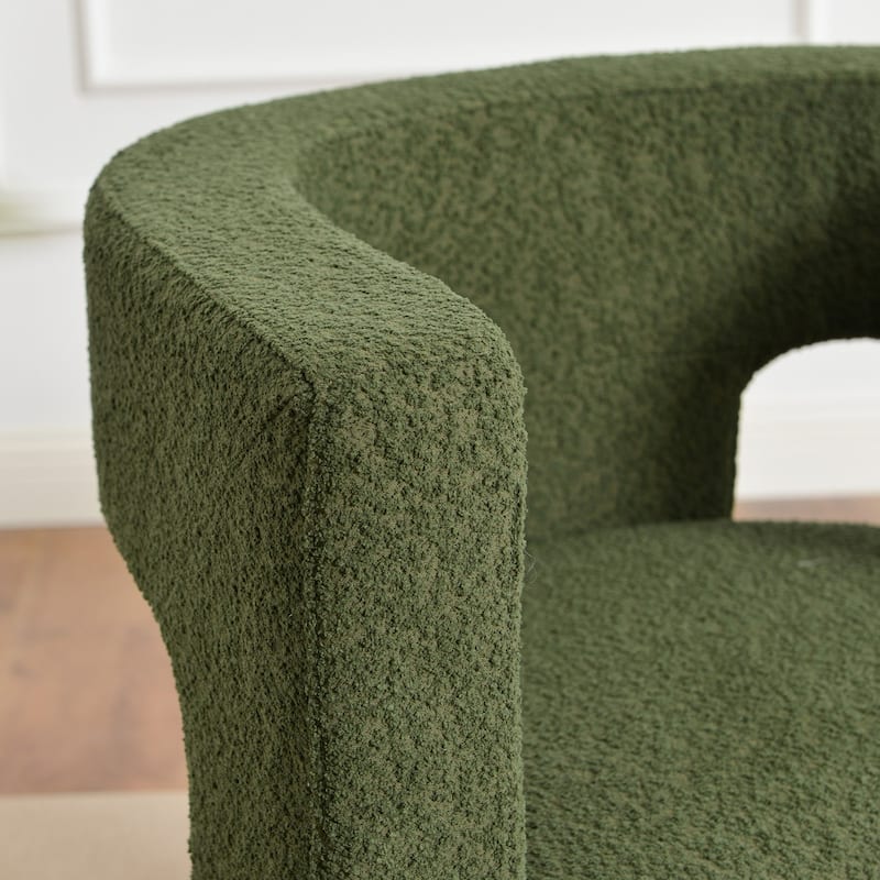 KINWELL 28" Wide Boucle Upholstered Square Armchair (Set of 2)
