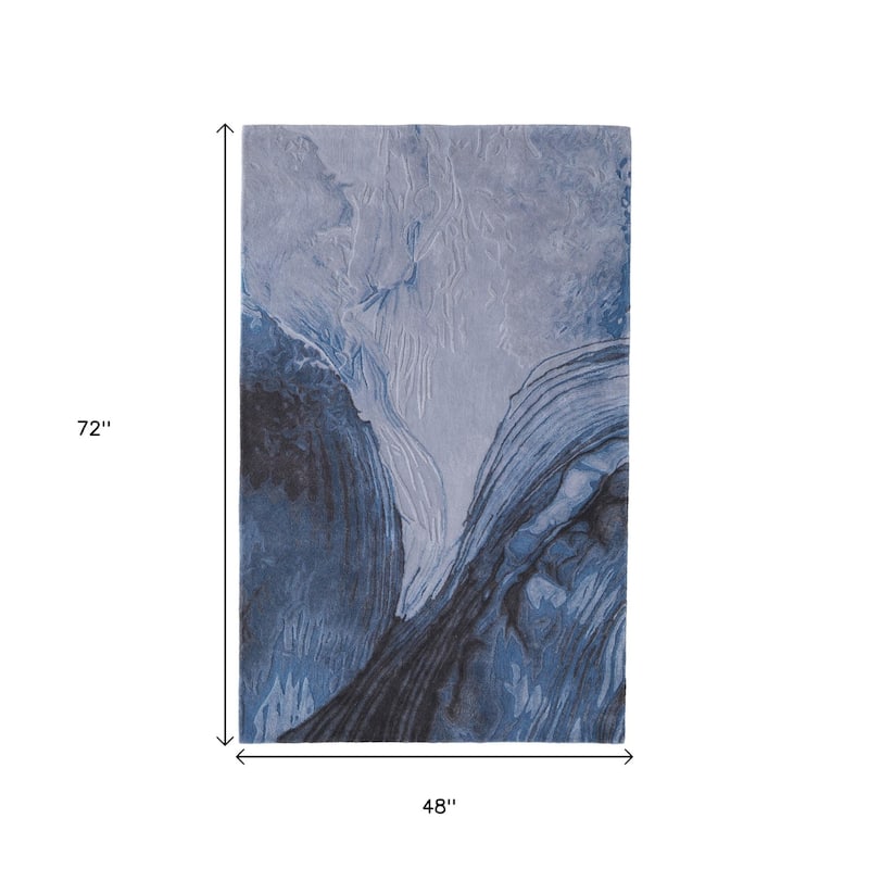 HomeRoots Abstract Coastal Rectangle Area Rug