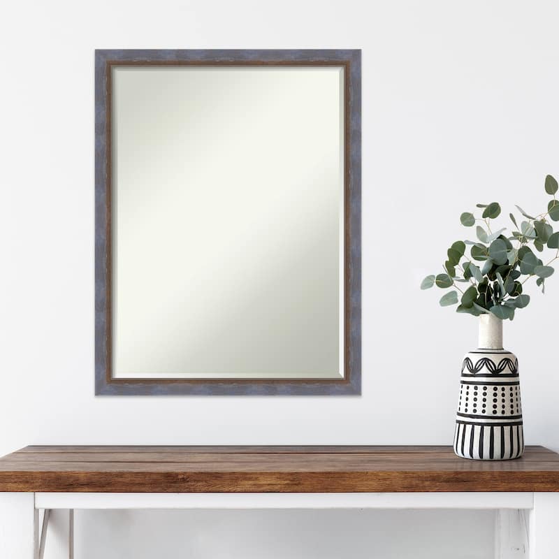 Two Tone Half-Inch-Bevel Wood Framed Wall Mirror - Glass Size 18x24