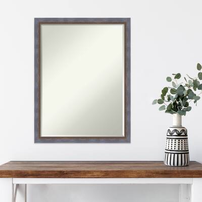 Two Tone Half-Inch-Bevel Wood Framed Wall Mirror - Glass Size 18x24