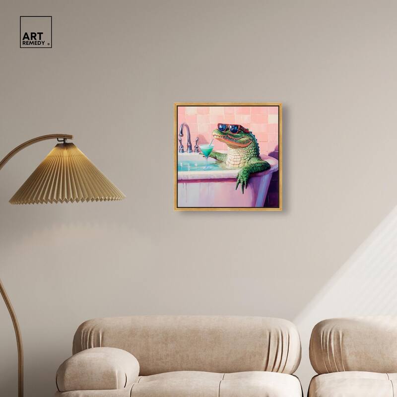 Cocktail Croc II Canvas by Art Remedy