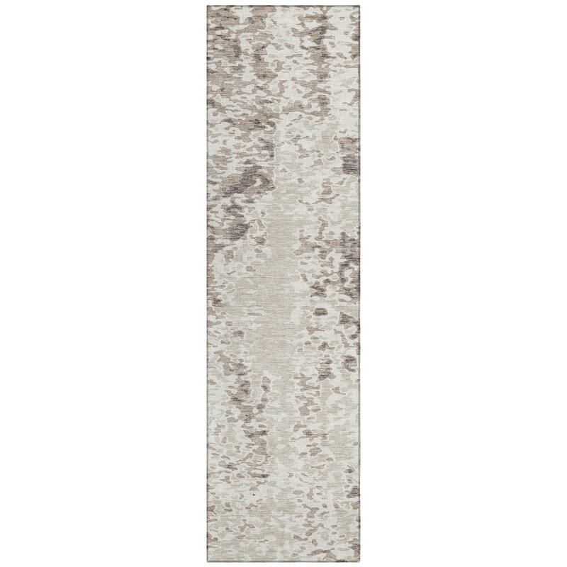Machine Washable Indoor/ Outdoor Abstract Chantille Rug