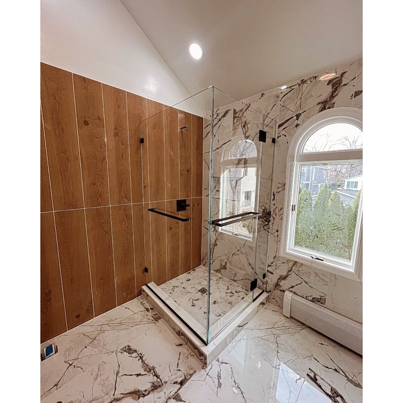 CEL 24" x 24" Square Tubing Back-to-Back Pull Handle / Towel Bar for shower door