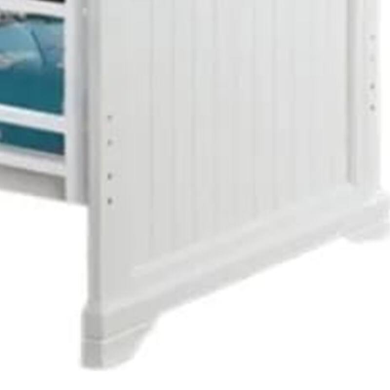 Rexo Twin over Twin Bunk Bed with Ladder, Plank Style Headboard, White