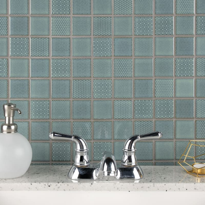 Merola Tile Celadon Emerald 11-5/8" x 11-5/8" Porcelain Floor and Wall Tile - Sample swatch