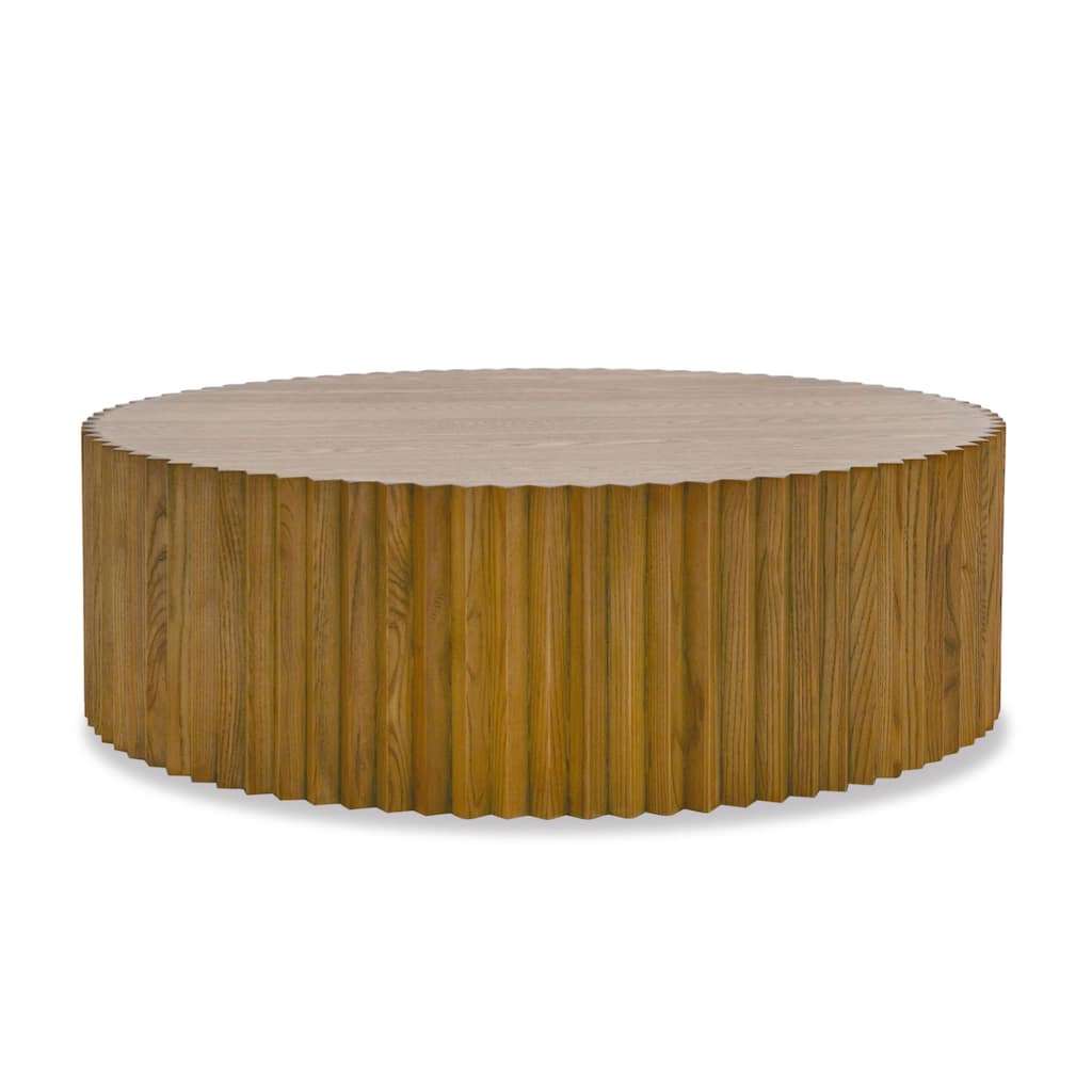 Modrest Espana Modern Walnut Round Coffee Table