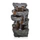 preview thumbnail 9 of 7, Alpine Corporation 39" Tall Outdoor Cascading Stone Water Fountain with LED Lights