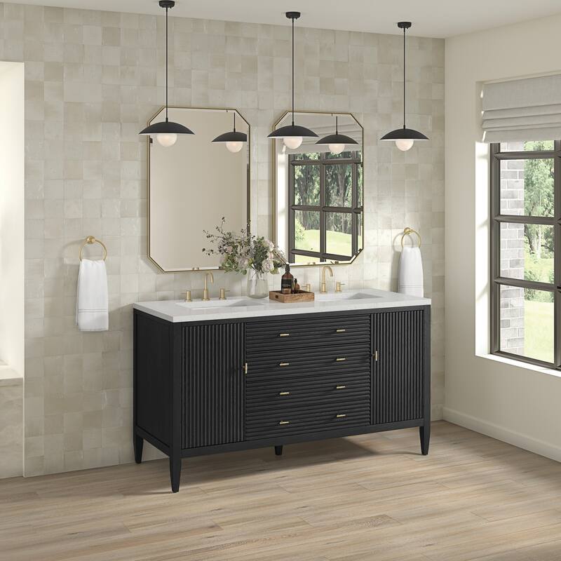 James Martin Vanities 485-V60D-3LDL Myrrin 60" Double Basin Wood