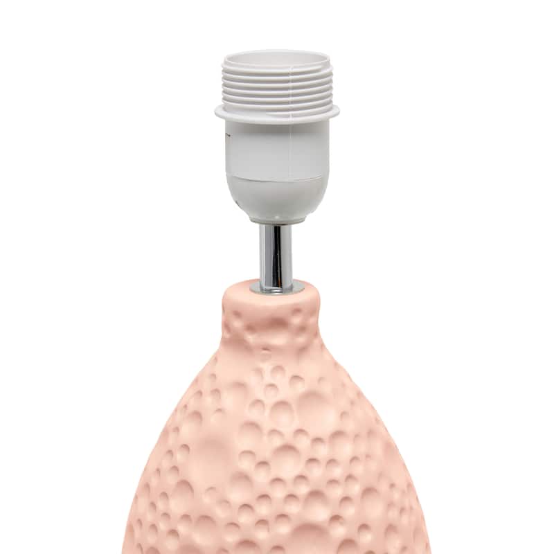 14.17" Textured Tear Drop TableLamp with White Fabric Shade