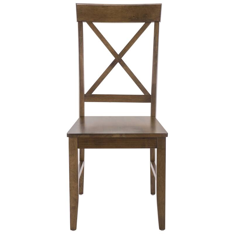 SAFAVIEH HOME Ksenia X-Back Side Chair - 18"W x 22"D x 38"H - Dark Oak