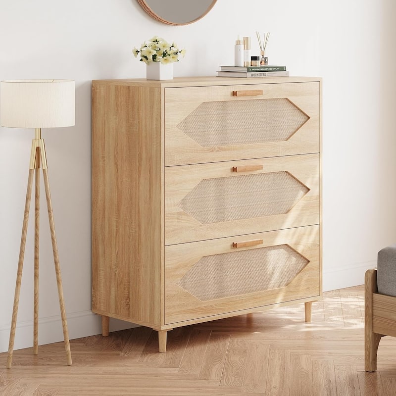 Rustic Oak 3 Drawer Dresser for Bedroom