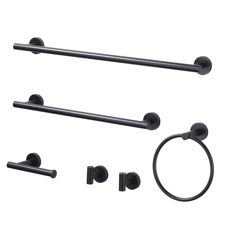 WOWOW 6-Piece Bath Hardware Set with Mounting Hardware - Oil Rubbed Bronze