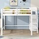 preview thumbnail 3 of 14, Full Size Loft Bed with Built-In Storage Wardrobe and Staircase