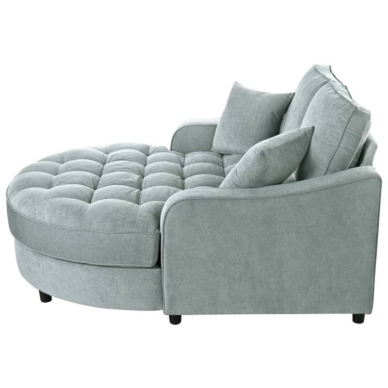 Christopher Knight Home - Modern Upholstered Chenille Fabric Sofa Bed with Tufted Seat and Detachable Pillows