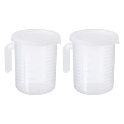 Graduated Beaker, 2 Pack 250ml PP Plastic Cup Double Sided Graduations - Transparent