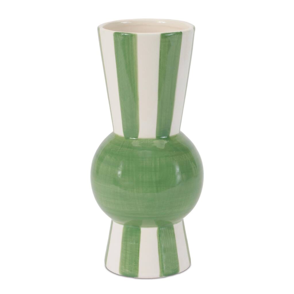 Striped Accent Tapered Vase 8"H