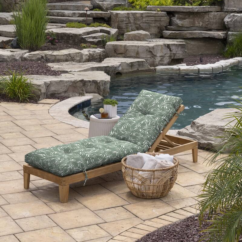 ARDEN Outdoor Plush Modern Tufted Chaise Cushion, 76 x 22